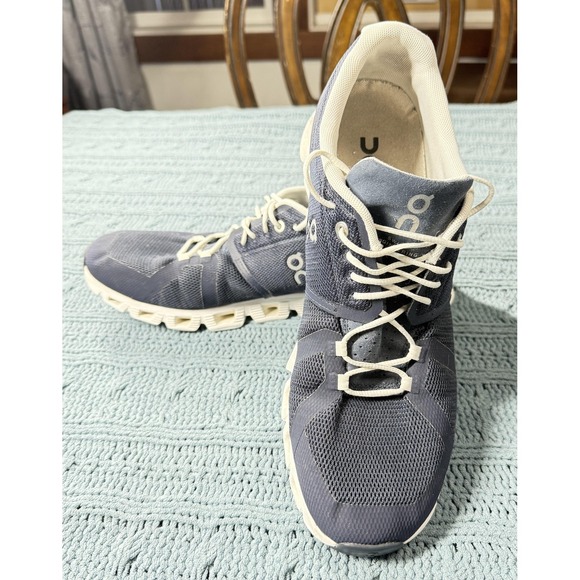 On Running Cloud Shoes Mens Size 11 Blue White Road Running Sneakers Athletic - Picture 13 of 14